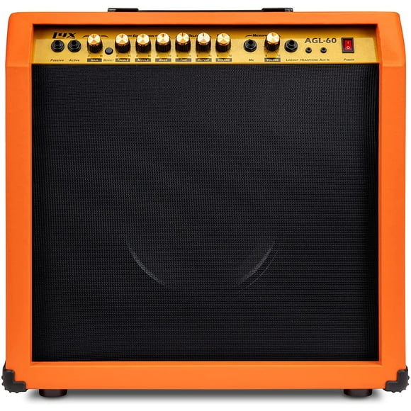 LyxPro Amplificateur de Guitare Électrique 60 Watts Ampli de Guitare avec Haut-Parleur Intégré - Sunburst