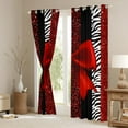 thumbnail image 3 of Manfei Girls Bow Knot Black Out Curtains, Leopard Zebra Print Curtains Pack of 2 (42x63 Each), Pink Black White Bedroom Curtains, Luxury Bedroom Decor, 3 of 6