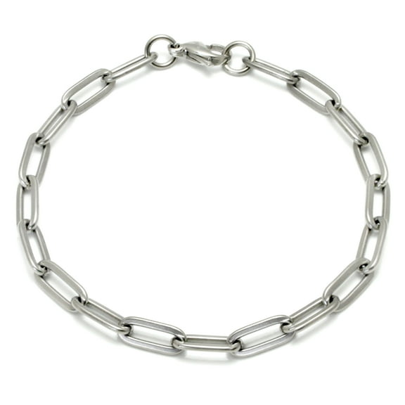 True Titanium 5MM Paper Clip Link Bracelet 7.5"