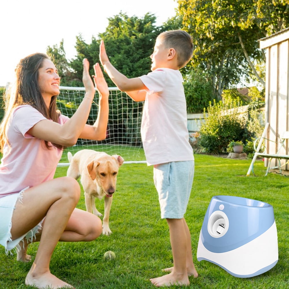 HBASD Automatic Dog Ball Launcher for Medium to Large Dogs, Interactive Dog Ball Thrower Mental Stimulation Dog Toys (Blue)