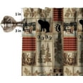 thumbnail image 4 of Rustic Moose Deer Curtain Set, Vintage Cottage Country Style Pine Tree Elk Window Valances and Tier Set for Kitchen Living Room Café Décor, 4 of 4