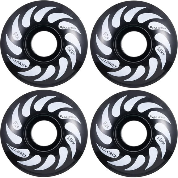Rollerex Phaser 92A 54mm Skateboard Wheels (Steel Black, 54mm)
