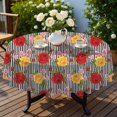 thumbnail image 4 of Pioneer Flower Floral Print Pattern Round Tablecloth 60 X 60 Inch, Wrinkle Resistant Wipeable Table Cloth for Kitchen Dining Picnic Patio Party, 4 of 6