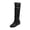 Black, variant on Knee High Boots For Women Closed Toe Flat Heel Slouch Boots Retro Fashion Convenient Pull On Pleated Wedges Boots Shoes For Daily Occasions Autumn Winter Outfit