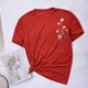thumbnail image 5 of Tops de Manga Corta de las Mujeres, Cuello Redondo Impreso, Camiseta de Manga Corta para las Mujeres, 5 of 6