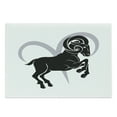 thumbnail image 1 of Zodiac Aries Cutting Board, Black Silhouette of a Astrological Animal Standing on Grey Sign, Decorative Tempered Glass Cutting and Serving Board, Large Size, Pale Grey White, by Ambesonne, 1 of 1