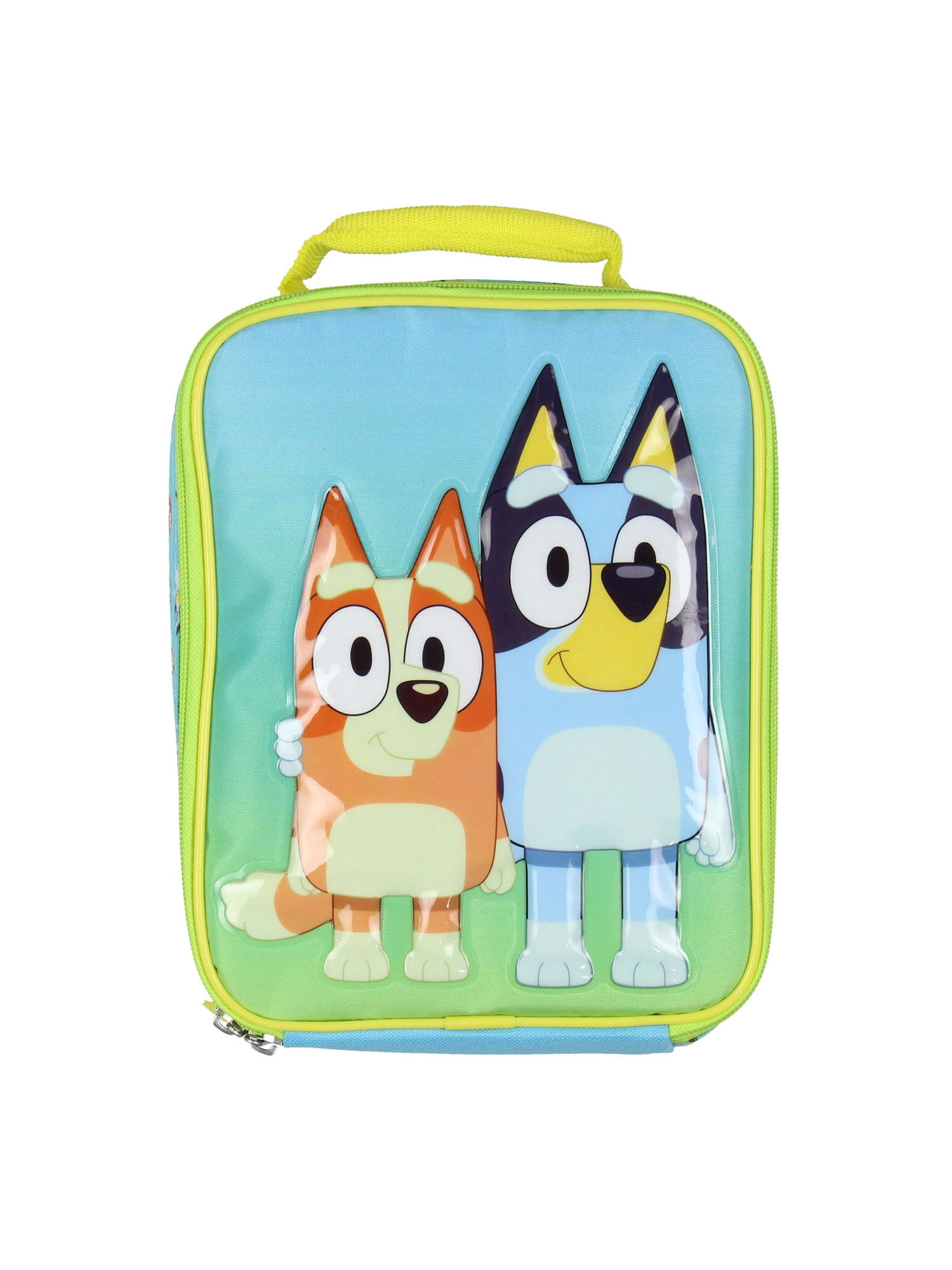 Bluey Kids Lunch Box Bluey And Bingo Raised Character Insulated Lunch Bag Tote For Hot And Cold Food, Drinks, And Snacks 10"