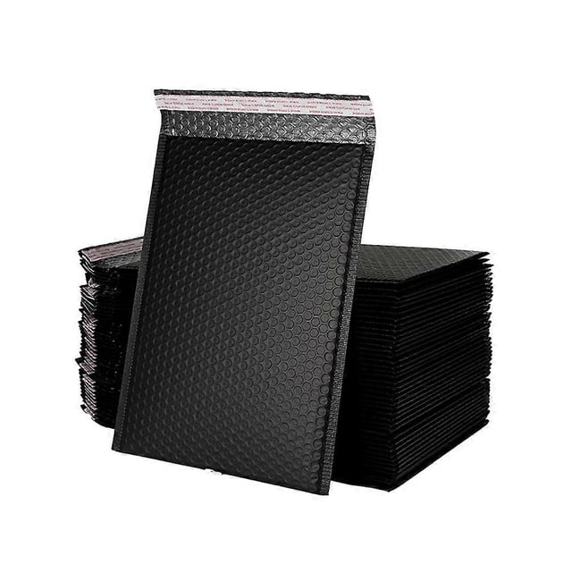 50 Pcs Practical Bubble Storage Bag Shockproof Express Delivery Packaging Bag Tear Resistant Bubble Pouch for Store Office Logistics Company(Black)