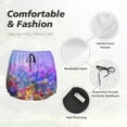 thumbnail image 4 of Balery Colorful Purple Cosmos Flower Pantalones cortos deportivos para mujer con forro y dos bolsillos, elásticos, para entrenamiento, gimnasio, yoga-Large, 4 of 7