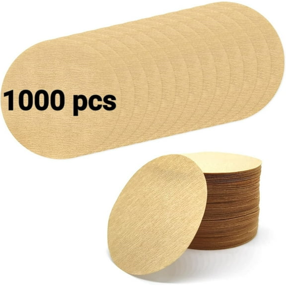 LQQBOX 1000 Pcs 2.68" Unbleached Replacement Natural Paper Filters Round Coffee Filter Paper Compatible with Espresso Makers Moka Pot Ice Drip Pot (Brown)