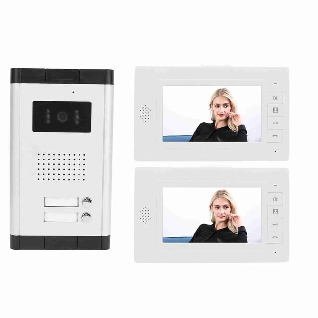 Timbre Con Video, Kit De Videoportero Fácil Instalación 1 Unidad Exterior Llamada Bidireccional Pantalla TFT De 7 Pulgadas AC100-240V Para Construcción