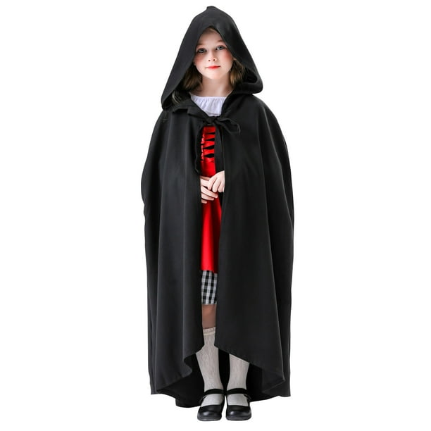 De Disfraz de Caperucita Roja para niños, capa con capucha de cuerpo entero para Halloween y fiestas de disfraces