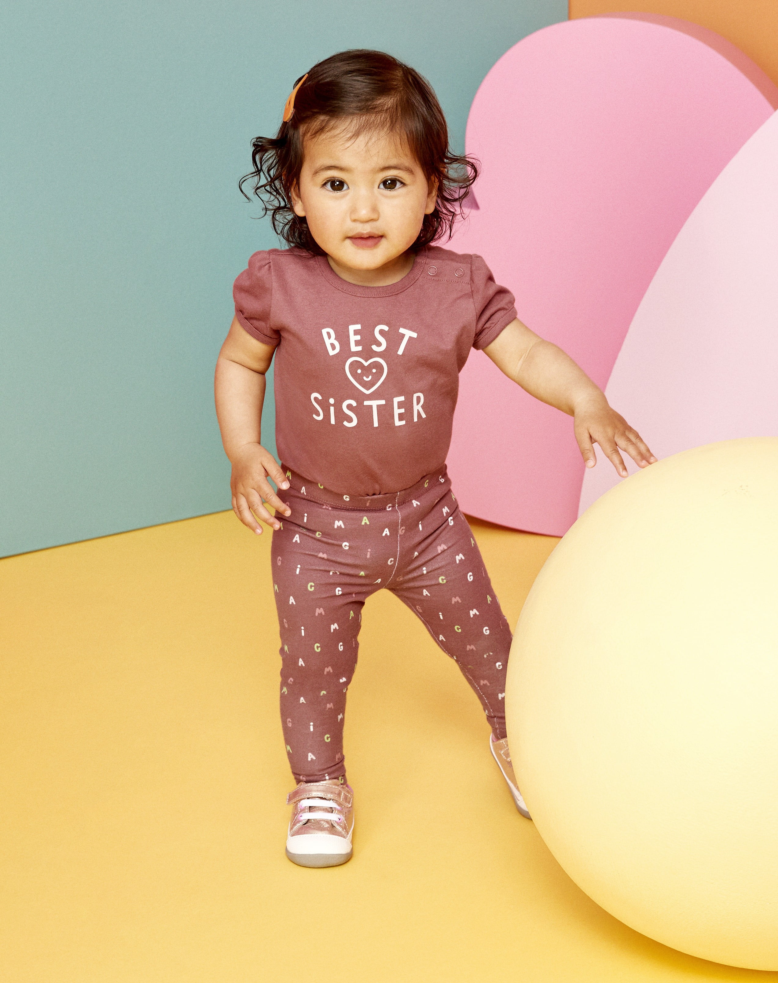 Garanimals Baby Girl Puff Short Sleeve Graphic Bodysuit, Sizes 0-24 Months