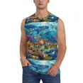 thumbnail image 1 of Bingfone Sea World Pattern Men's Tank Tops Workout Sleeveless Tee Shirts Running Beach Tanks for Men-Small, 1 of 7