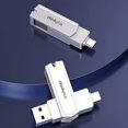 thumbnail image 3 of Mistaha Lenovo Thinkplus TPCU301Plus 64GB Dual-Interface USB3.0+Type-C Zinc Alloy U Disk, Swivel Design, Plug and Play, Shockproof, Windows/Mac/Linux Compatible, 3 of 7
