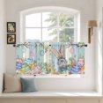 thumbnail image 2 of Happy Easter Tier Curtains 24 Inch Length, Spring Bunny Colorful Eggs Wooden Grain Cafe Short Curtains for Bathroom Over Sink, Small Kitchen Curtain Light Filtering Tiered Drapes 2 Panels 27.5"Wx24"L, 2 of 8