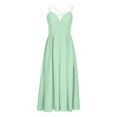 thumbnail image 4 of CHUANK Robe Maxi pour Femmes Économies Liquidation Aubaines Femmes Sans Manches Dos Nu Uni Robe à Col en V Grande Taille Été Décontractée Longues Robes Robes d'Invitée de Mariage Robe de Plage Fête Beige P, 4 of 5