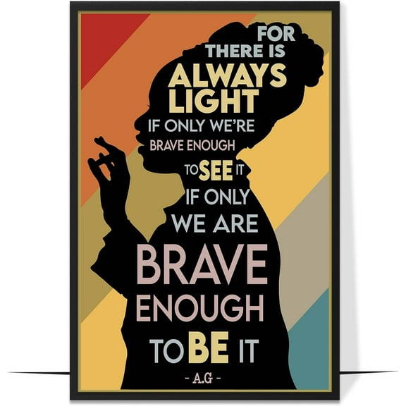 LOLUIS Inspirational Quotes Wall Art, Feminist Motivational Amanda Gorman Poem Print Decor, There Is Always Light Poster (Design 1, Unframed 8"x12")