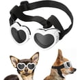 thumbnail image 1 of Gafas de sol para perros CHAO forma de corazón ajustables resistentes al viento Y a los rayos UV Color Blanco, 1 of 5