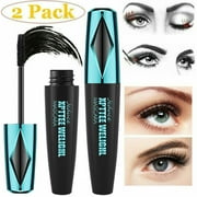 Cosprof 2 Pack Black 4D Silk Fiber Eyelash Mascara Extension Makeup Waterproof Eye Lashes