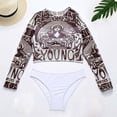 thumbnail image 4 of asdoklhq Swimsuits for Women Plus,Women's Split Bikini Printed Long Sleeve Yarn Sunscreen Swimsuit, 4 of 8