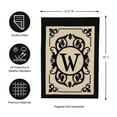 thumbnail image 2 of Evergreen Flag Cambridge Chic Letter W Monogram Applique Garden Flag - 12.5" Wide x 18" High, 2 of 5