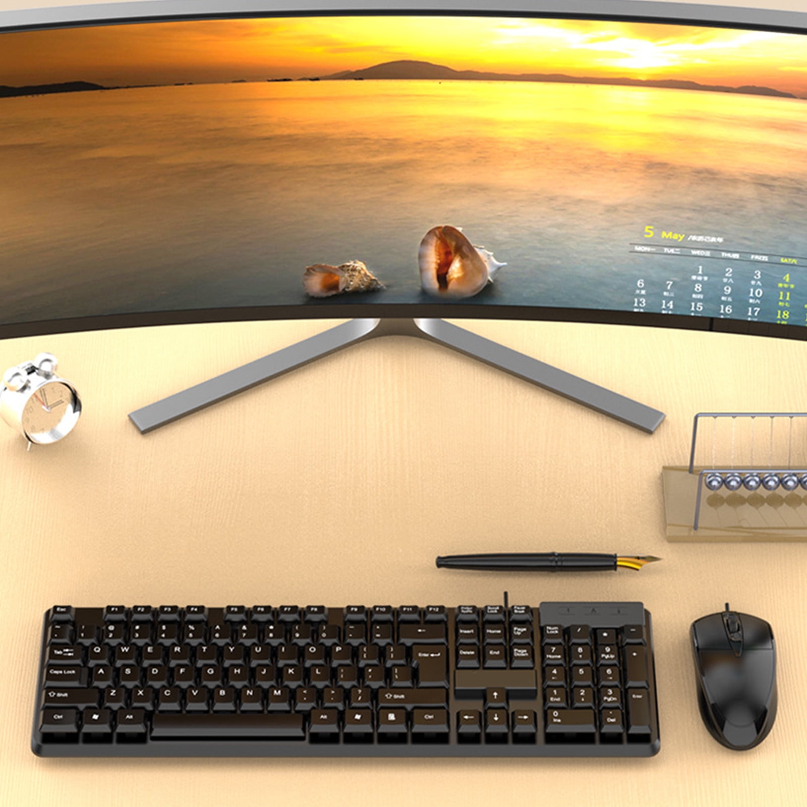 Gaming Keyboard and Combo USB Corded Full Size Mechanical Feeling Keyboard for Laptop Desktop