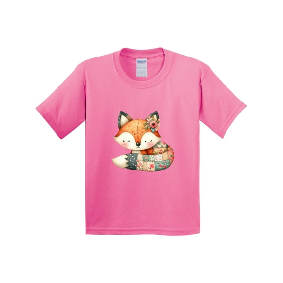 Inktastic Patchwork Fox Youth T-Shirt