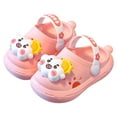 thumbnail image 4 of WUANDIXFA Toddler Shoes Little Kid Clogs Slide Sandals for 0-8yrs Kids Unisex Girls Shoes and Boys Shoes Garden Shoes Cartoon Slides Slip-Resistance Sandals Beach Slippers (Pink, 9), 4 of 6