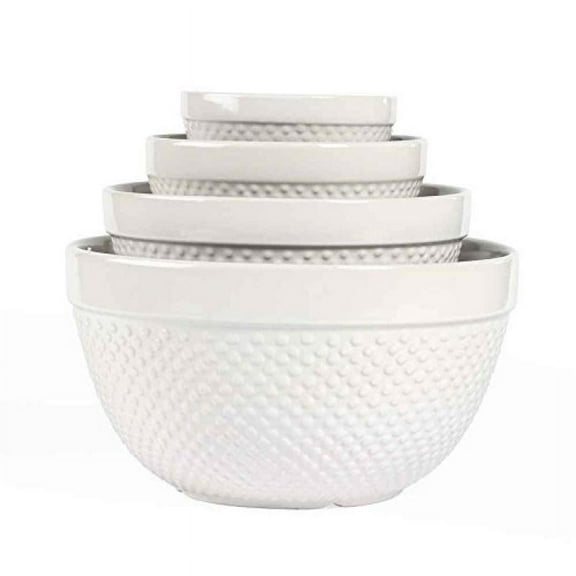 Gallery White Ceramic 4 Piece Mixing Bowls