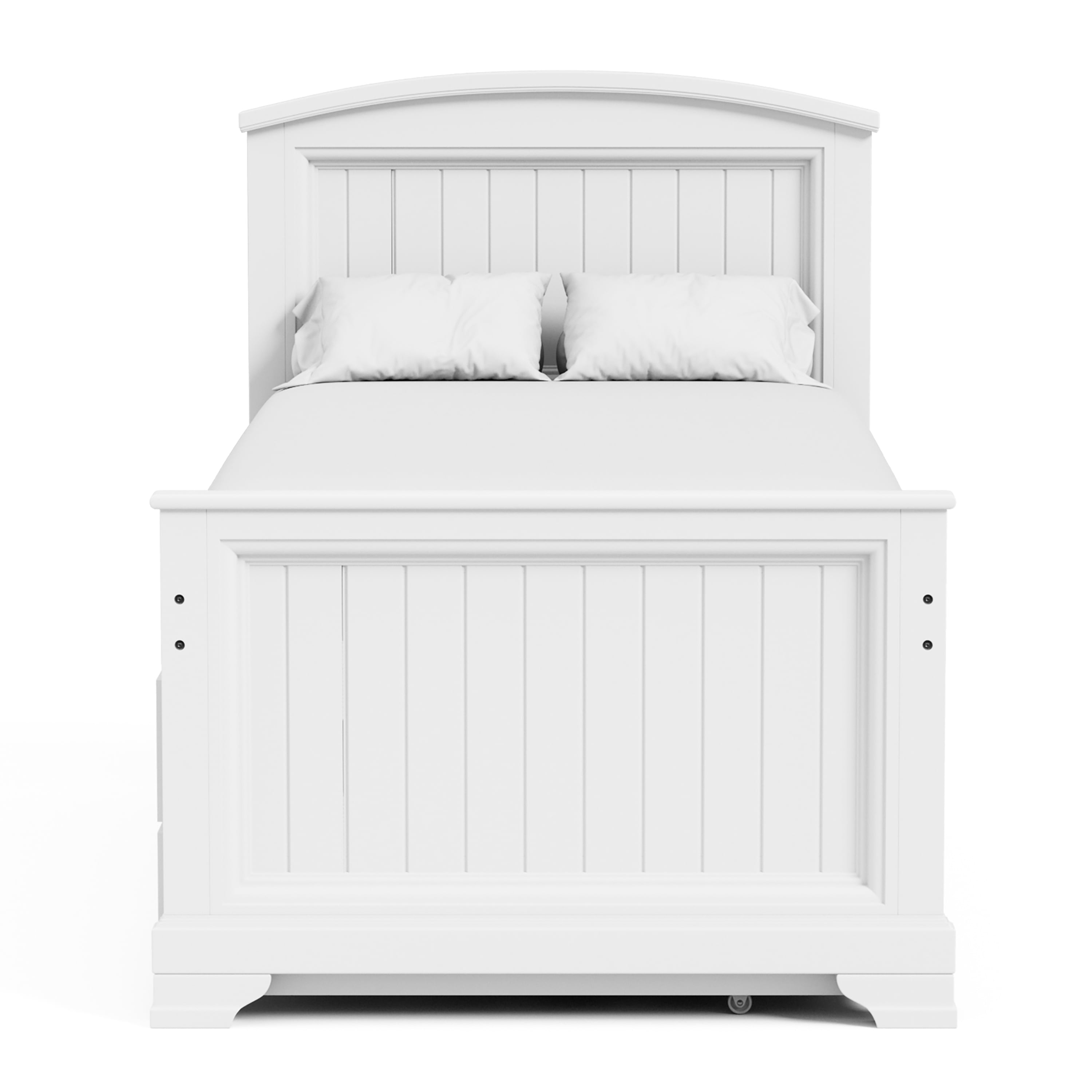 Furniture of America Livia Kids Solid Wood Twin Captain Bed, White