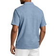 thumbnail image 5 of Fabrcox Men's Short Sleeve Polo Shirts Collared Henley Linen Shirt for Men Breathable Relaxed Fit Outdoor Vacation Athletic Mens Golf Shirts Blue M, 5 of 8
