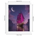 thumbnail image 2 of Paint By Numbers Kit for Adults Beginner - Moonlit Pink Sails Night Voyage DIY Canvas Painting Kits for Adults, Frameless Paint By Number for Adults for Home Wall Decor 16x20 Inch, 2 of 7