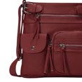 thumbnail image 2 of Bolso bandolera de PU Bolso de hombro femenino suave para mujer para el ocio diario (rojo vino), 2 of 6