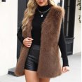 thumbnail image 3 of Womens Sherpa Jacket, Women's Sleeveless Sherpa Vest with Pockets Lapel Open Front Fleece Cardigan Sweater Fuzzy Jacket Coat S-3XL, 3 of 6