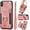 Pink, variant on for iPhone X Case,Phone Case for iPhone Xs,Card Holder Wallet,Ring Holder Stand,RFID-Blocking,Wrist Strap,Camera Protector,Leather Protective Magnetic Flip Cover for iPhone 10/X/XS (Black)