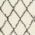 thumbnail image 3 of SAFAVIEH Moroccan Luvenia Geometric Shag Area Rug, Ivory/Grey, 4' x 6', 3 of 5