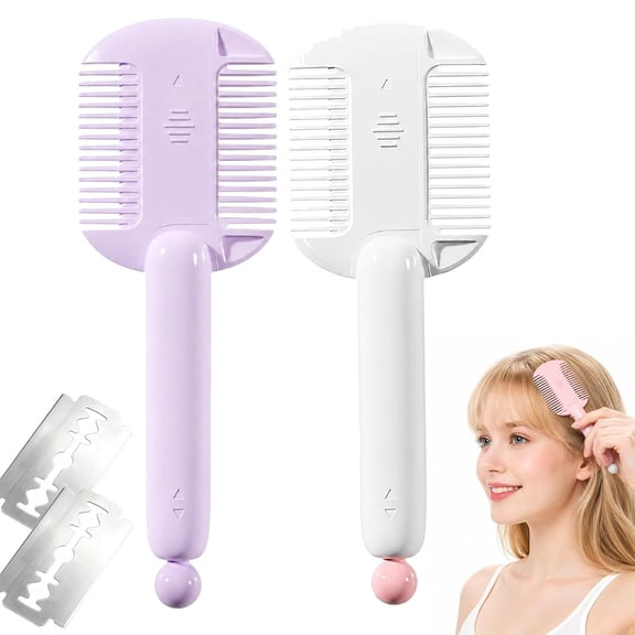 Adjustable DIY Hair Thinning Trimmer Comb, Double-Sided Razor Hair Cutting Comb for Bangs, Layers, Split Ends, Thinning and Home Styling