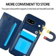 thumbnail image 6 of For Google Pixel 8 Pro Wallet Case with Card Holder, Premium PU Leather Kickstand Credit Card Slots Case,[RFID Blocking] Double Magnetic Clasp Back Flip Durable Shockproof Cover, Darkblue, 6 of 10