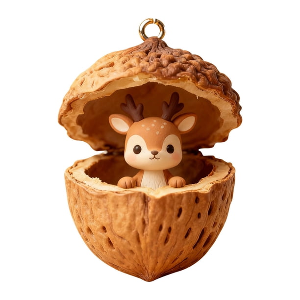 Adornos de animales del bosque en forma de bellota, decoraciones navideñas de acrílico para el árbol de Navidad, 2D