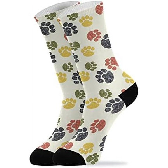 Coolnut Cute Dog Paw Socks Winter Warm Socks Fashion Print Socks Novelty Casual Socks for Men Women( 1 Pack)