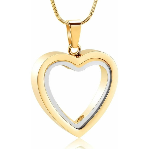 Glass Cremation Jewelry Necklace for Ashes Heart Urn Necklace for Ashes Stainless Steel Memorial for Ashes Keepsake Urn Pendant