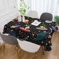 thumbnail image 5 of GZHJMY Alien Rockets Tablecloth, Rectangle Waterproof Washable Polyester Table Cover for Picnic Dinner Holiday Party Decor, 54 x 54 Inch, 5 of 7