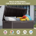 thumbnail image 3 of Uforic Lockable 100 Gallon Resin Deck Box, Heavy-Duty Weather Resistant Outdoor Storage Chest, Versatile Storage Solution for Patio Accessories and Daily Essentials,Dark Brown, 3 of 6