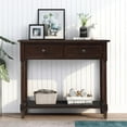 thumbnail image 5 of Ubesgoo Classic Console Table Sofa Table Hall Table Side Desk Accent Table Buffet Sideboard with 2 Storage Drawers and Bottom Shelf for Entryway Living Room, Espresso, 5 of 9