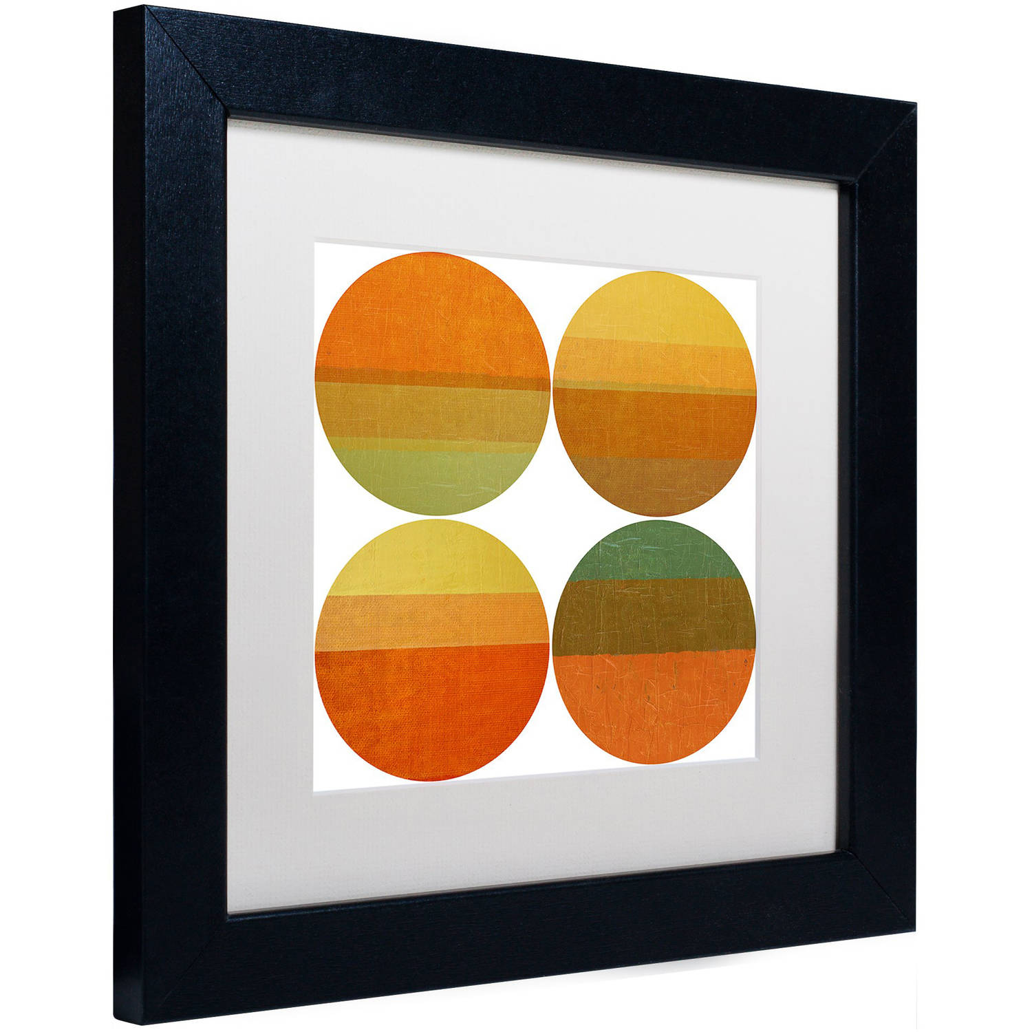 Trademark Fine Art "Four Suns" Canvas Art by Michelle Calkins, White Matte, Black Frame