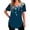 Blue, variant on Womens Tunic Tops Square Neck Side Split Button T Shirts Casual Short Sleeve Floral Print Summer Tees Comfortable Tunic Shirts Flare Blouses Tops for Women