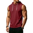 thumbnail image 2 of LWavelet Hooded Tank Tops for Men Loose Fit Breathable Sleeveless Shirts Casual Athletic Running Tops with Hat, 2 of 7