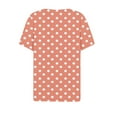 thumbnail image 5 of Lenpel T-Shirts for Women Trendy Short Sleeve Quarter Button V Neck Printed Tunic Tops Summer Casual Tees, 5 of 6