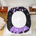 thumbnail image 5 of jejeloiu Cheeleader Theme Bed Sheets,Bling Diamond Print King Sheets,Purple Black Sheet Set For Children,Breathable Home Decor,4 Pieces, 5 of 7